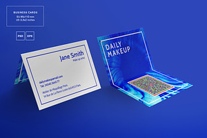 Business Cards Makeup Blue