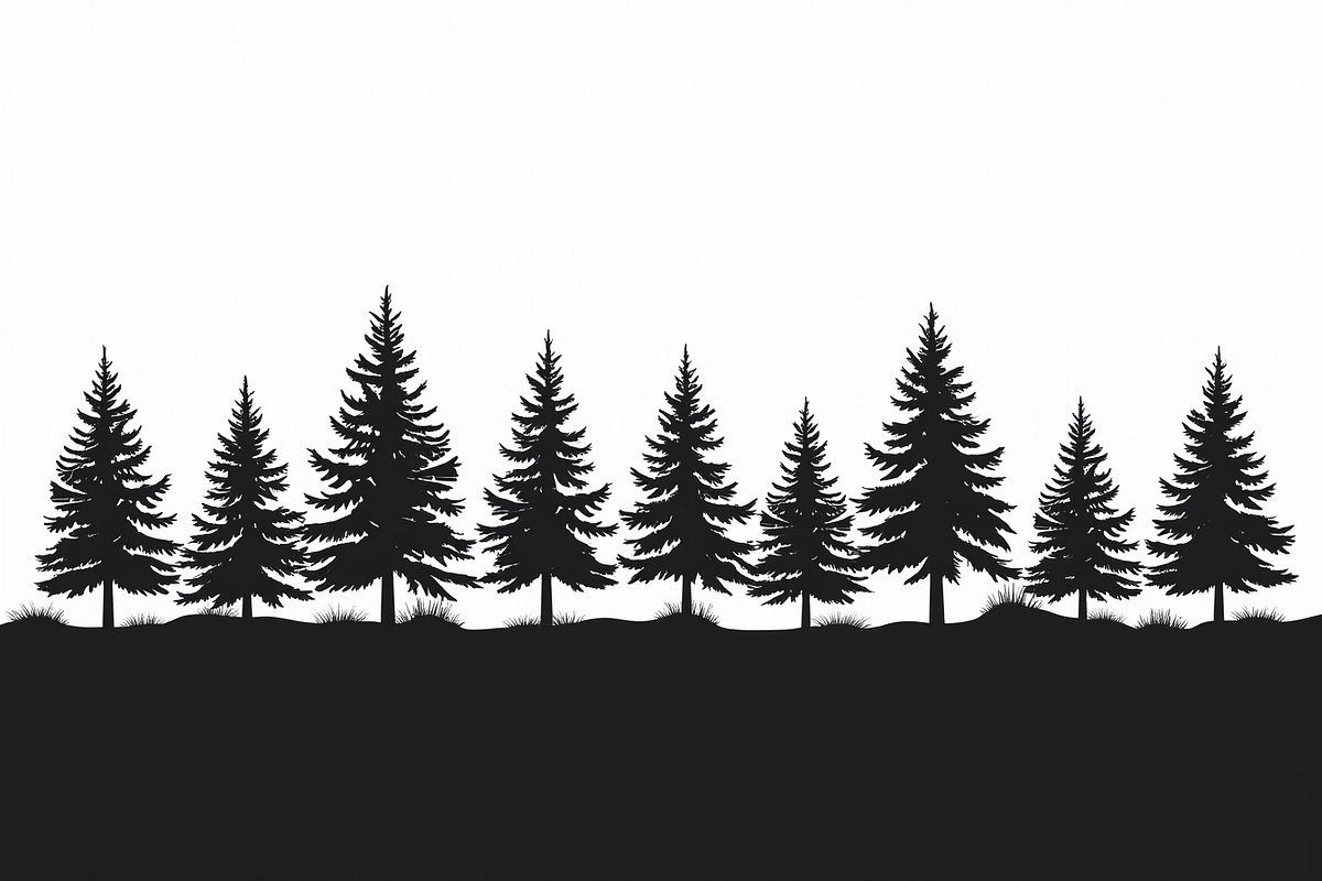 Pine Forest Silhouette Bundle, a Graphic by Creativeshirt (Photo 9 of 16)