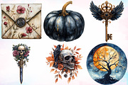 Watercolor Gothic Autumn Clipart PNG, a Seasonal Illustration by Canvas Craft (Thumbnail 2 of 3)