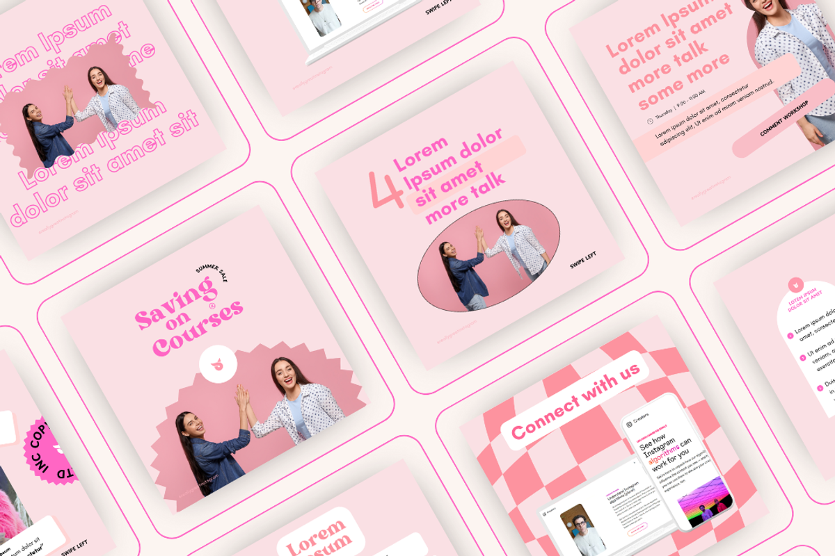 Pink Course Selling Instagram Theme, a Social Media Template by digital.incubator.yum (Photo 1 of 19)