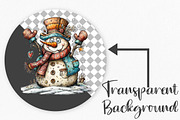 Christmas Snowman Clipart Bundle, an Illustration by Canvas Craft (Thumbnail 2 of 7)