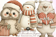 Pink Christmas Watercolor Clipart, an Illustration by Sublimation Artist (Thumbnail 1 of 6)