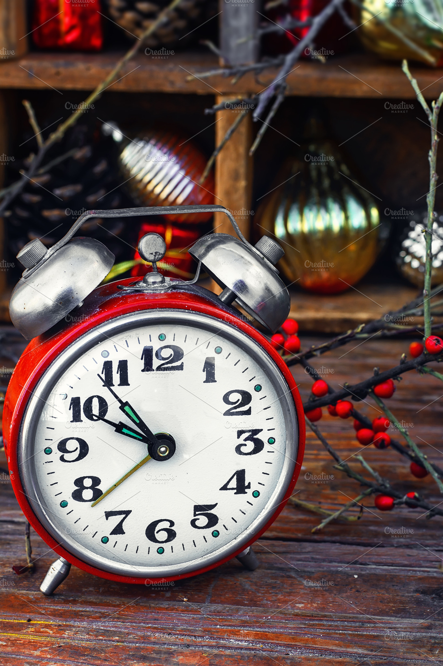New year composition with alarm cloc containing clock, holiday, and christmas, a Holiday Photo by MLunov MLunov