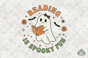 Cute Ghost Reading  PNG, an Illustration by Craft Nest