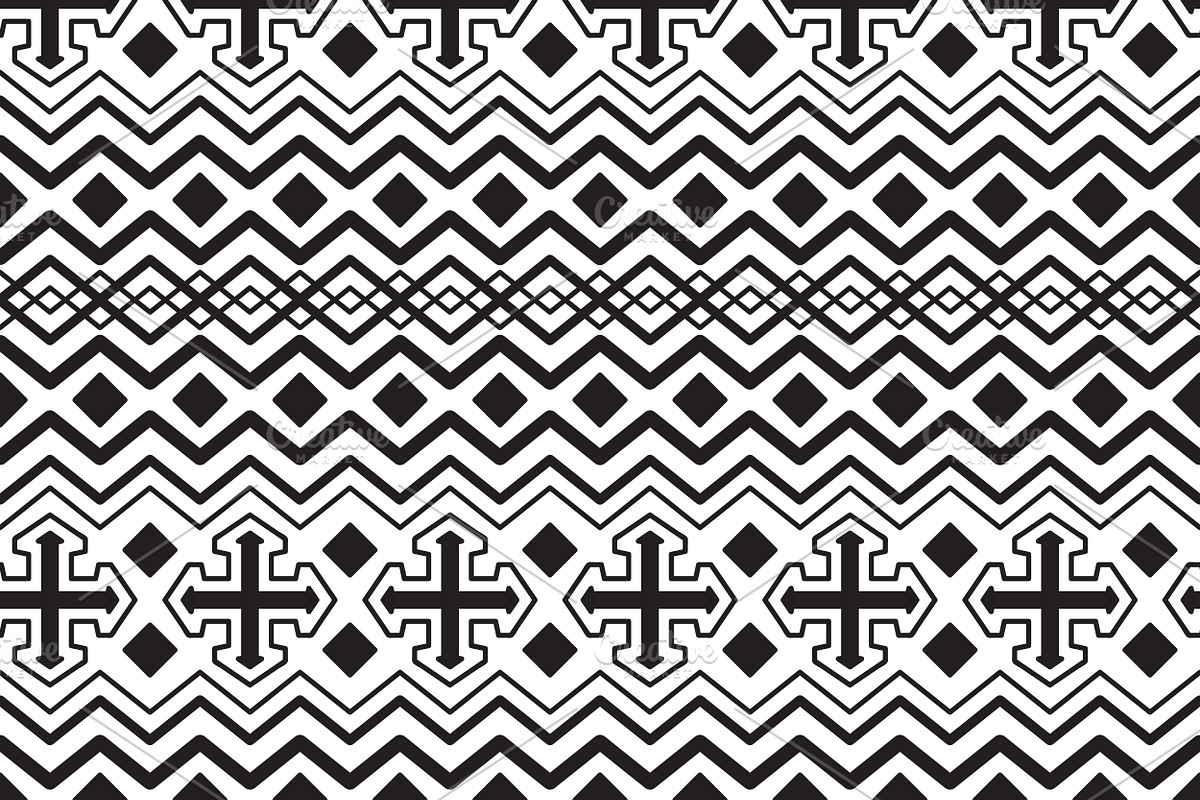 Vector Seamless Black&White Patterns, a Pattern Graphic by alexmakarova (Photo 2 of 5)