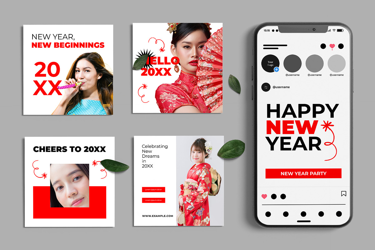 New Year Social Media Post, a Social Media Template by ContestDesign (Photo 1 of 7)