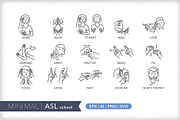 Minimal American Sign Language (ASL), an Outline Icon by Picture Window (Thumbnail 19 of 26)