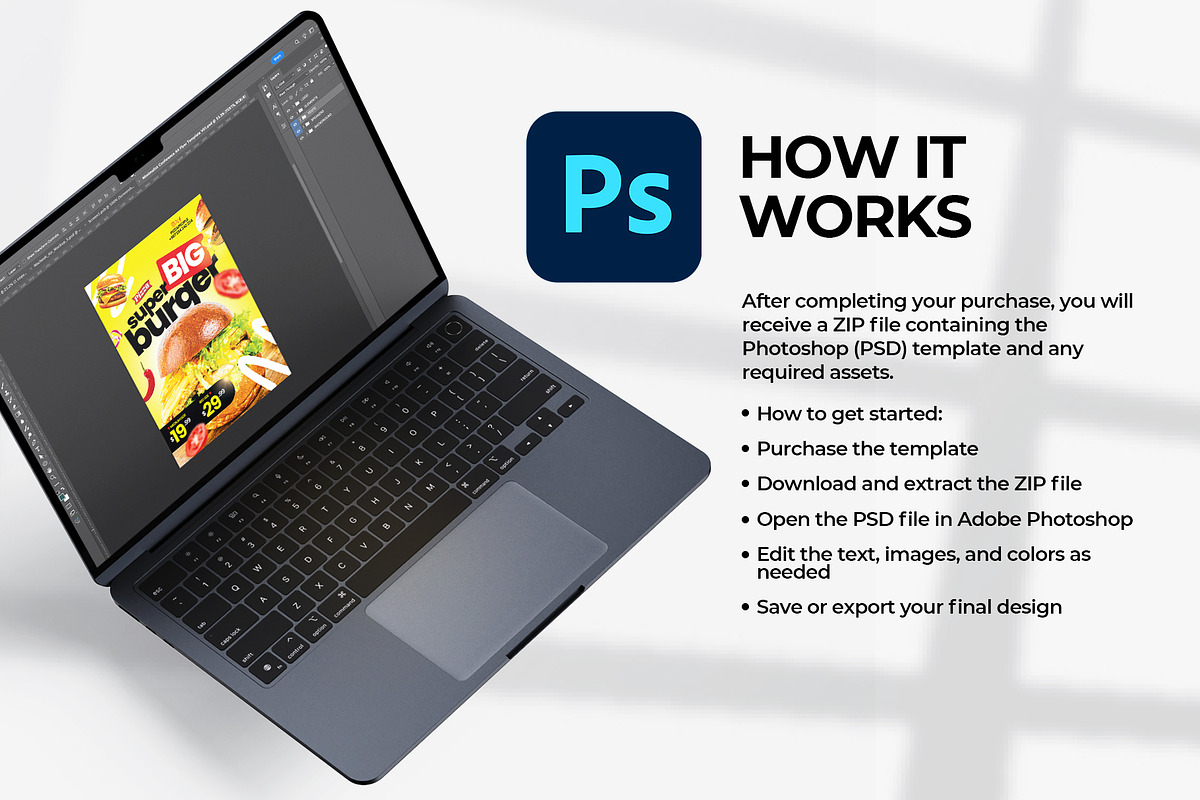 Fast Food Promo Flyer | Canva & PSD, a Flyer Template by Vintage Impressions (Photo 5 of 6)