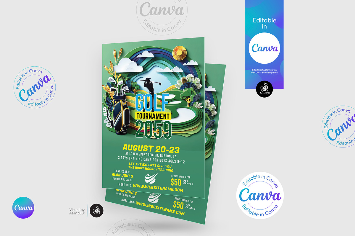 Golf Flyer Template, a Flyer Template by Aam360 (Photo 3 of 3)