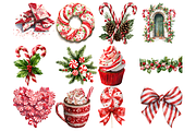Watercolor Peppermint Clipart, a Decorative Illustration by stickermadness (Thumbnail 4 of 4)