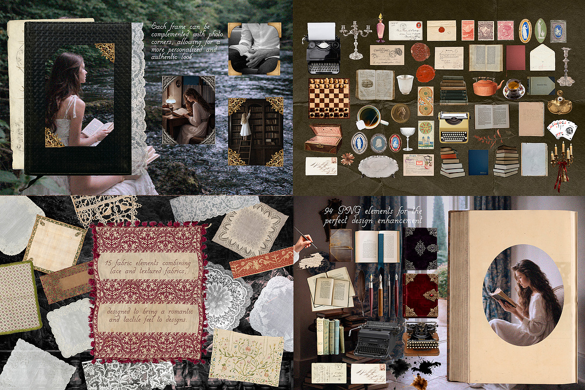 4 in 1: Vintage Collage Bundle, an Object Graphic by Lidberia (Photo 10 of 12)