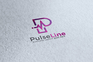 Pulse Line Letter P Logo