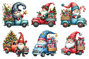 Christmas Gnome and truck clipart, an Illustration by SinaCreation (Thumbnail 3 of 7)