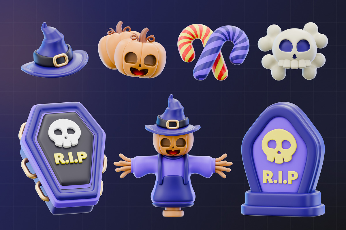 Halloween Icon 3D Pack, an Object 3D Model by Haps Space (Photo 5 of 5)