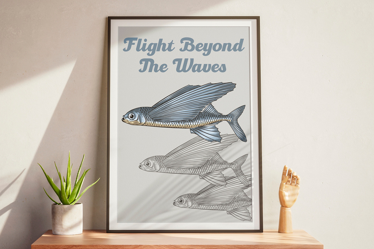 Flying Fish Vector Illustration, an Animal Illustration by Kusumaillustration (Photo 5 of 6)