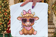Valentine Heifer Highland Cow PNG, an Illustration by CraftArtStudio (Thumbnail 2 of 4)