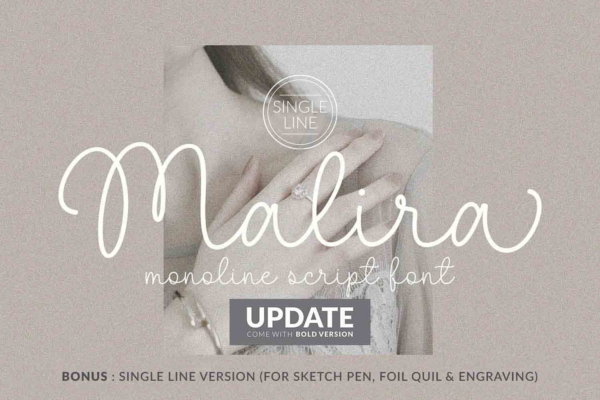 Malira - Monoline & Singleline Font, a Script Font by Subectype Studio (Photo 1 of 8)