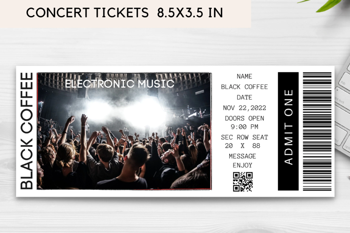 Editable Concert Ticket Template, an Invitation Template by YasdeyDesigns (Photo 7 of 8)
