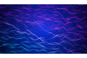 Abstract Wave Pattern With Dot. Blue, an Illustration by Holo Art
