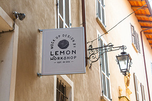 Outdoor White Sign Mockup