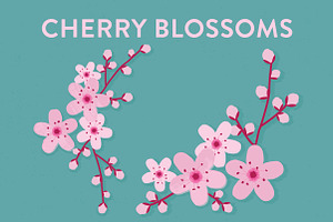 Vector Cherry Blossom Flowers