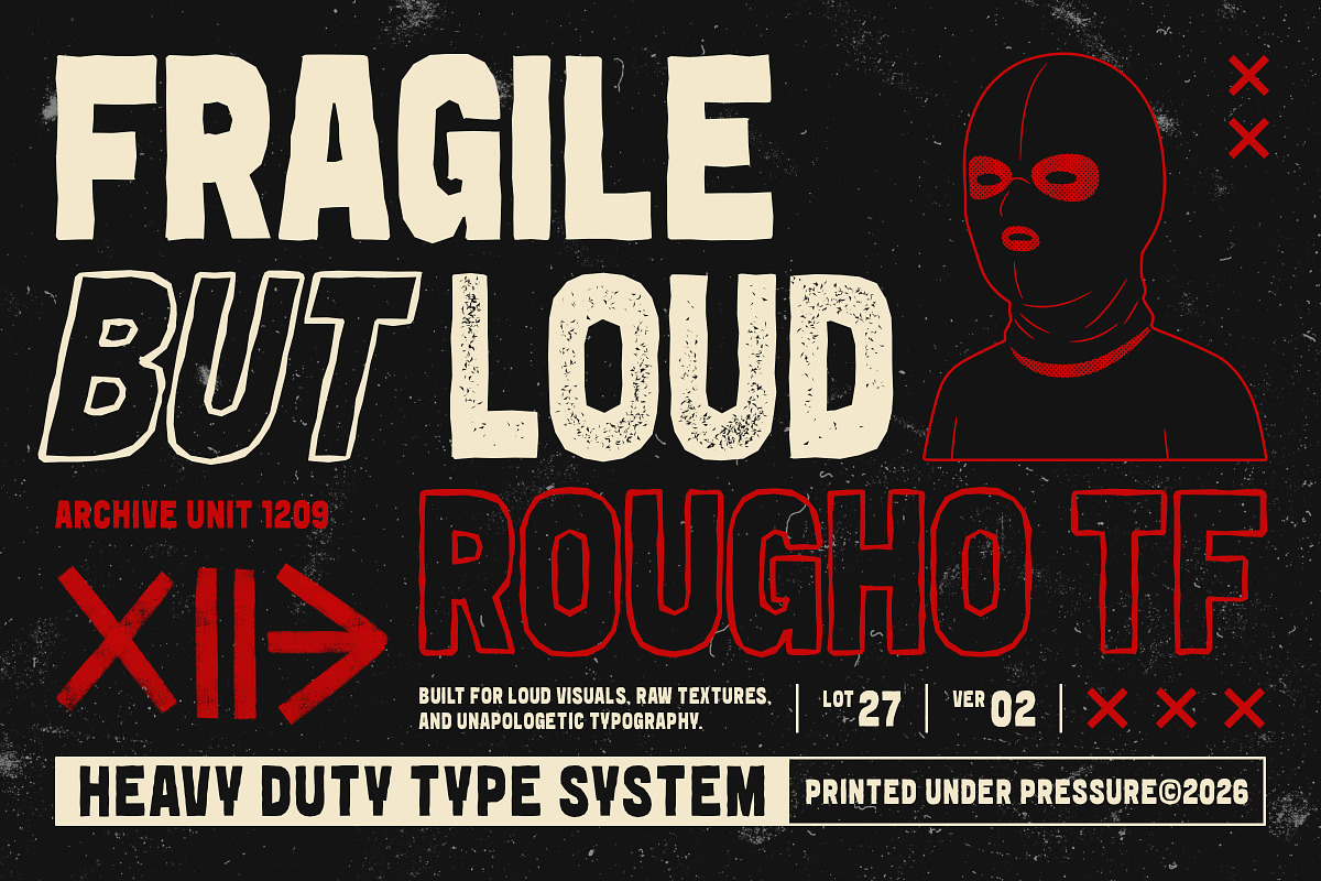 Rougho – Distressed Stamp Display, a Sans Serif Font by Sekyra Lab (Photo 7 of 10)