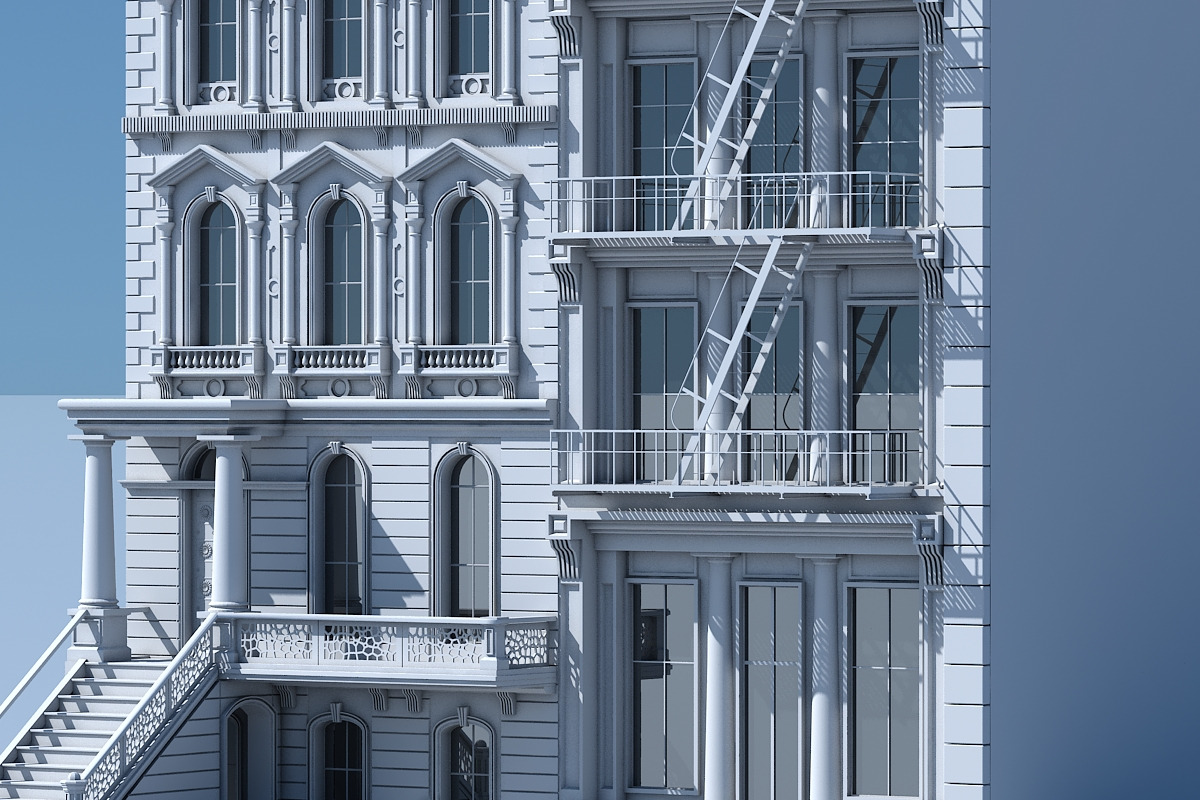 3D Commercial Building Facade 04, an Architecture 3D Model by Giimann (Photo 3 of 7)