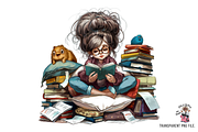 Bookish Girl Reading Clipart Bundle, a Graphic by Clipart Bloom (Thumbnail 3 of 10)