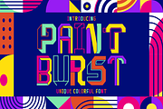 Paint Burst Unique Colorful Font, a Font by PutraCetol Studio (Thumbnail 1 of 11)