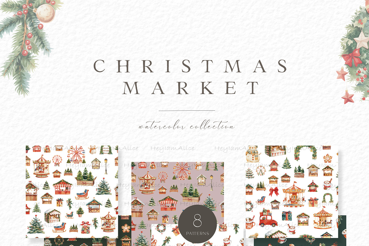 Christmas Market, a Seasonal Illustration by heyiamalice (Photo 6 of 15)