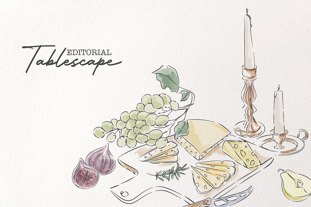 Editorial Tablescape Line Art, an Object Graphic by Mio Buono (Photo 16 of 17)