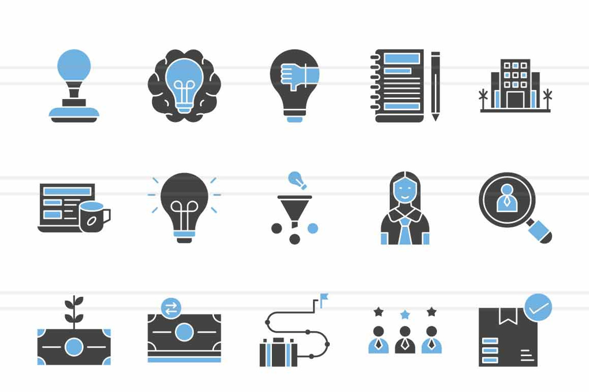 Business Startup Blue & Black Icons, an Icon by IconBunny (Photo 2 of 2)