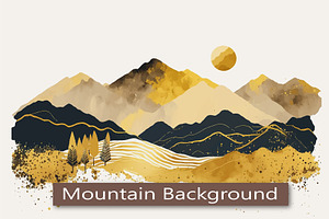 Watercolor Mountain Background