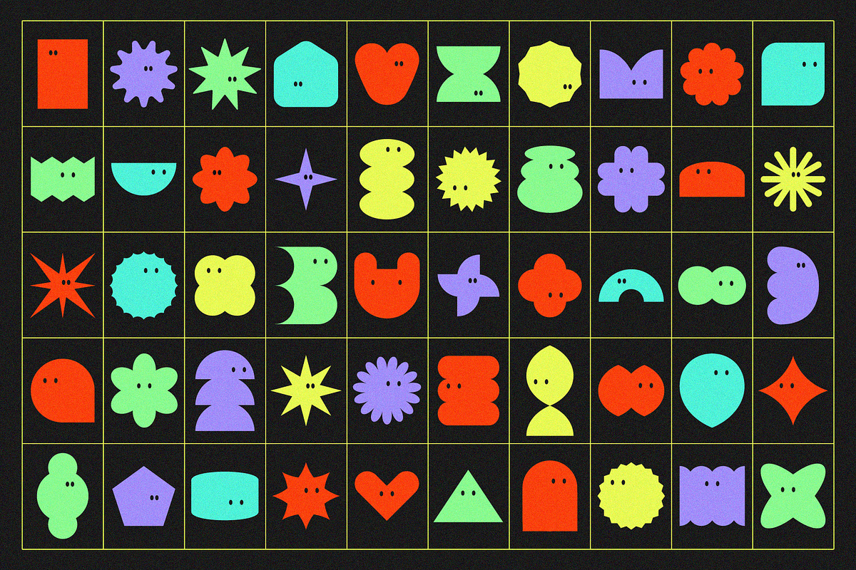 Shapes Set 50 Pieces - Cute Emotion, an Object Graphic by line & plane (Photo 2 of 8)