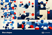 Blue shapes. 53 images, a Decorative Illustration by Handmadefont (Thumbnail 6 of 12)