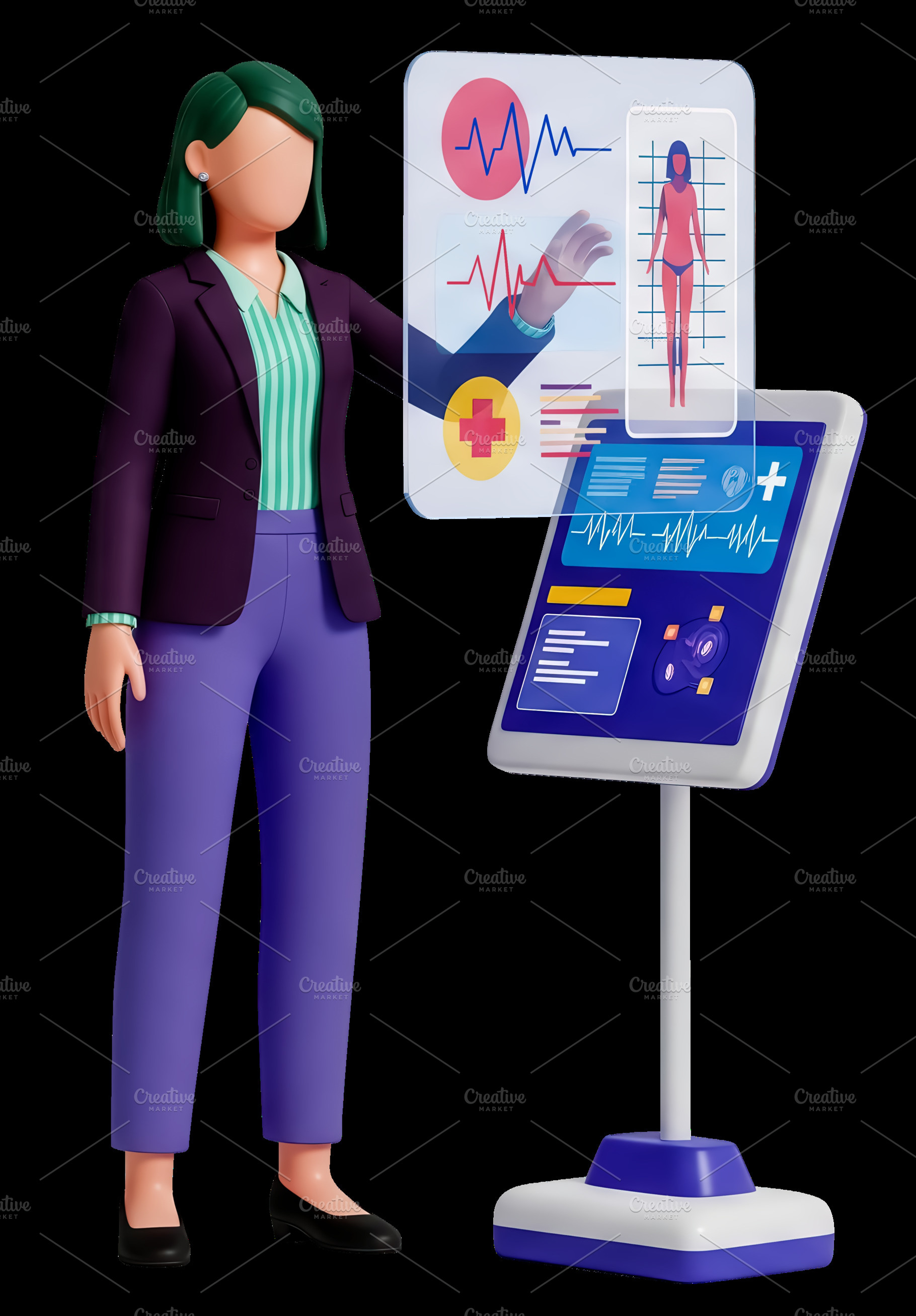Professional Using Medical Holograph, a Technology Photo by angellodeco