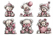 Whimsical Birthday Teddy Bear Clipar, an Illustration by Daily.Designs (Thumbnail 8 of 8)