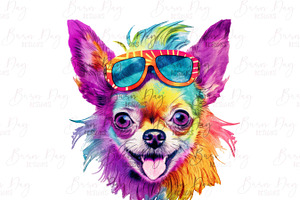 Watercolor Chihuahua Clipart Bundle