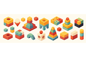 Children building blocks. Kids block, an Object Illustration by Stock-Smart-Start