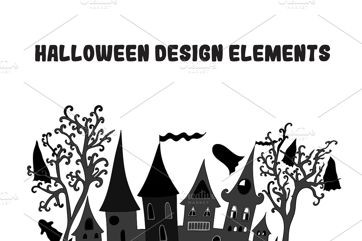 Halloween party design elements, a Seasonal Illustration by pictures for you (Photo 1 of 9)