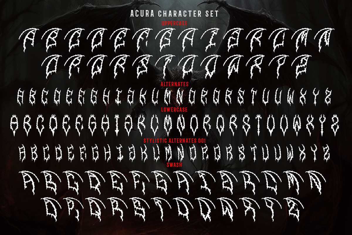 ACURA METAL – Death Metal Font, a Blackletter Font by Fonday Studio (Photo 7 of 8)