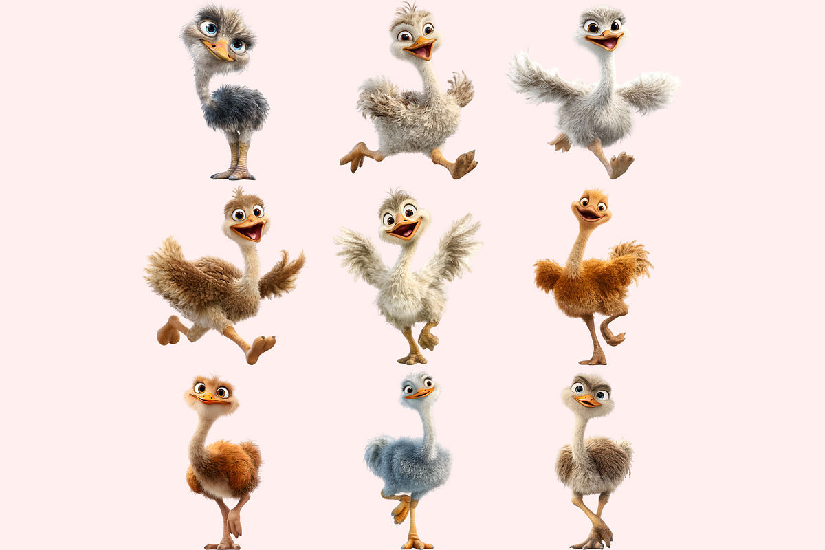 Ostrich PNG Clipart Bundle, a Graphic by M9 Design (Photo 5 of 9)
