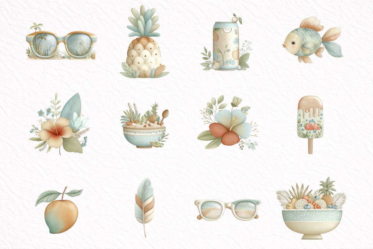 Whimsical Summer Clipart Bundle, an Illustration by DreamArtGraphic (Photo 8 of 8)