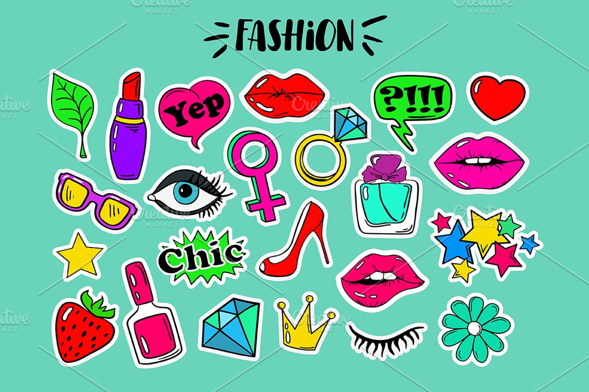 Funky Stickers, an Illustration by Annakniaz
