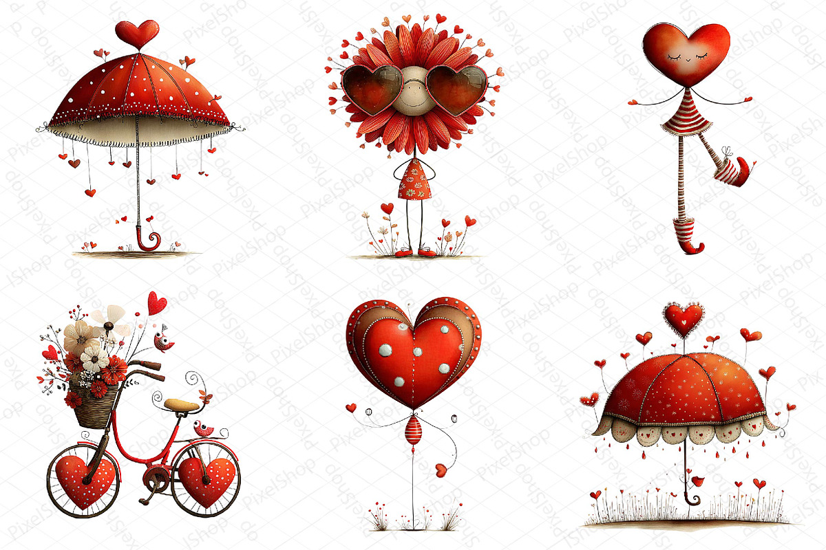 Quirky Valentine Whimsical Love Clip, an Illustration by DreamPrint404 (Photo 4 of 6)