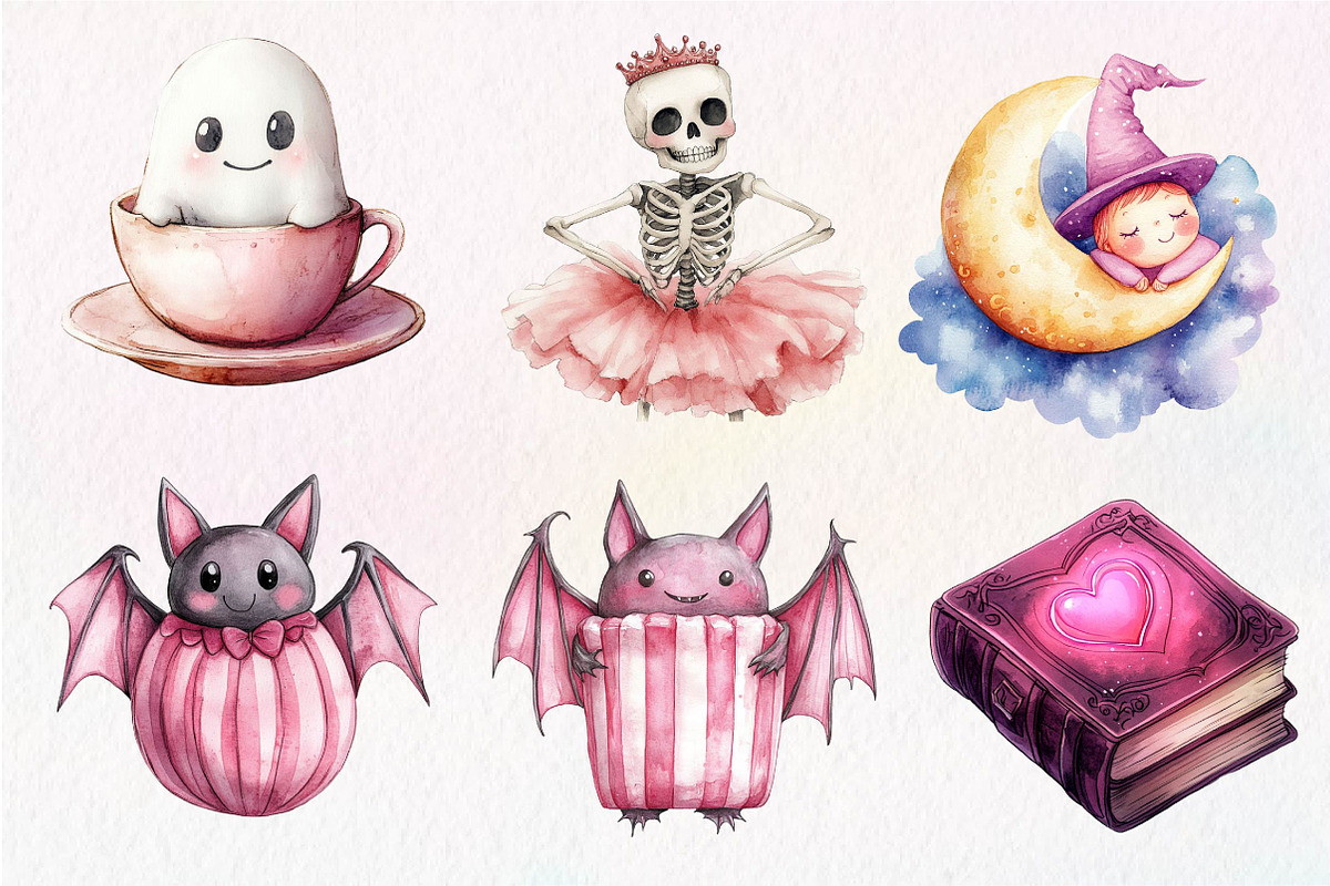 Pink Halloween Clipart PNG, an Illustration by Dream Creation (Photo 5 of 7)