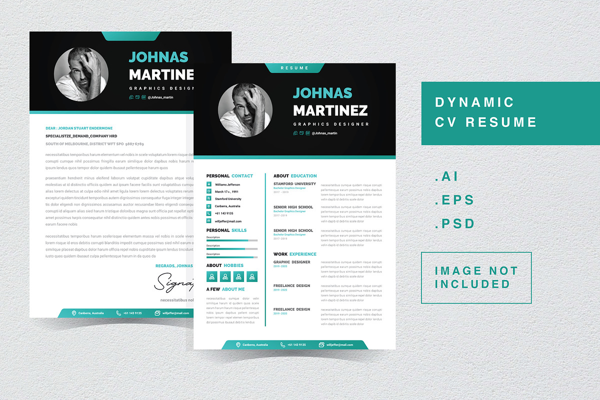 DYNAMIC - CV Resume Template, a Resume Template by QueenType