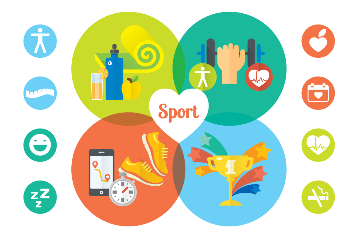 12+8 Sport icons + 2 design template, a Food Illustration by Olyzel (Photo 5 of 5)