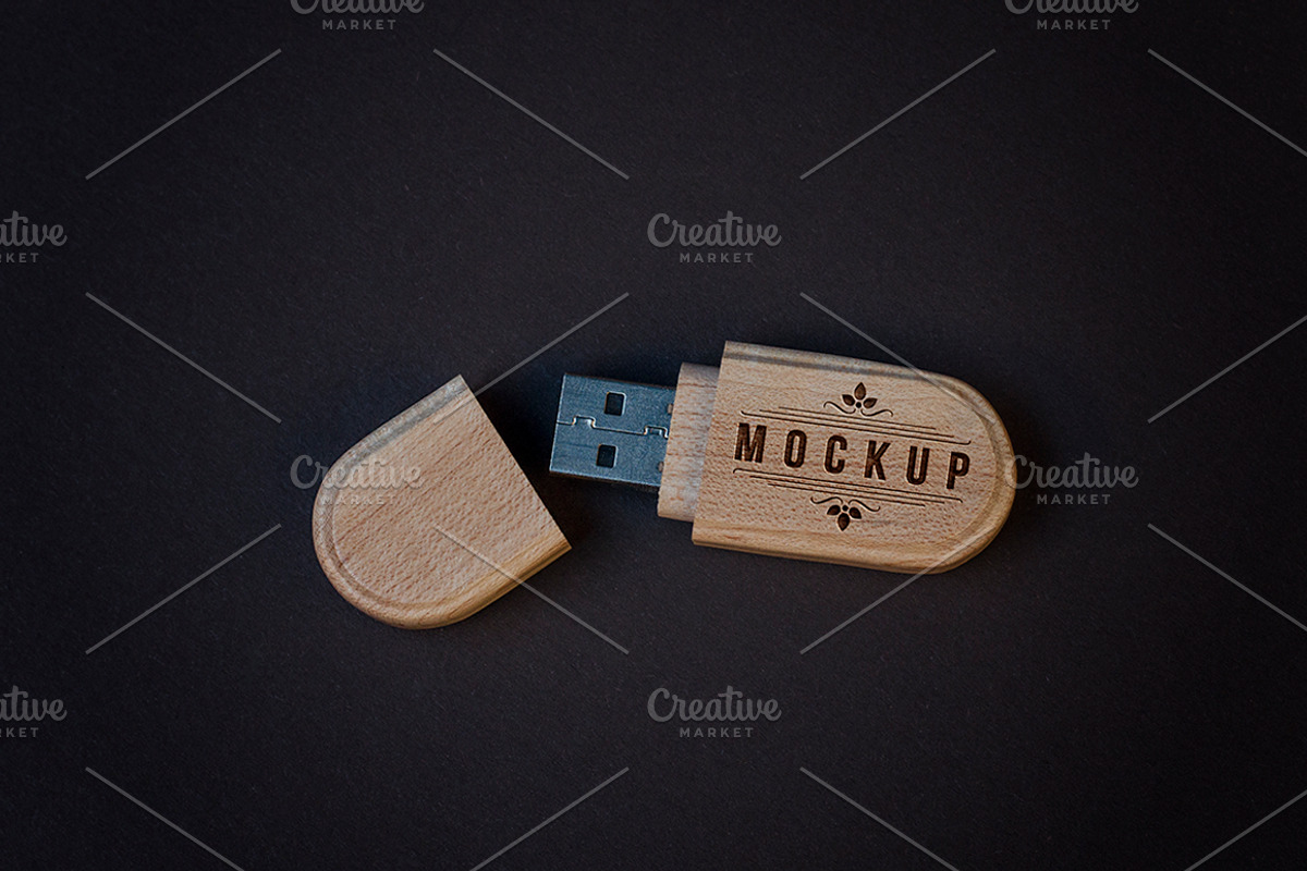 Flash Drive Engraved Logo MockUp, a Product Mockup by attraax (Photo 2 of 5)