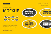 Oval Stickers Mockup Set, an Advertising Mockup by Country4k (Thumbnail 1 of 4)